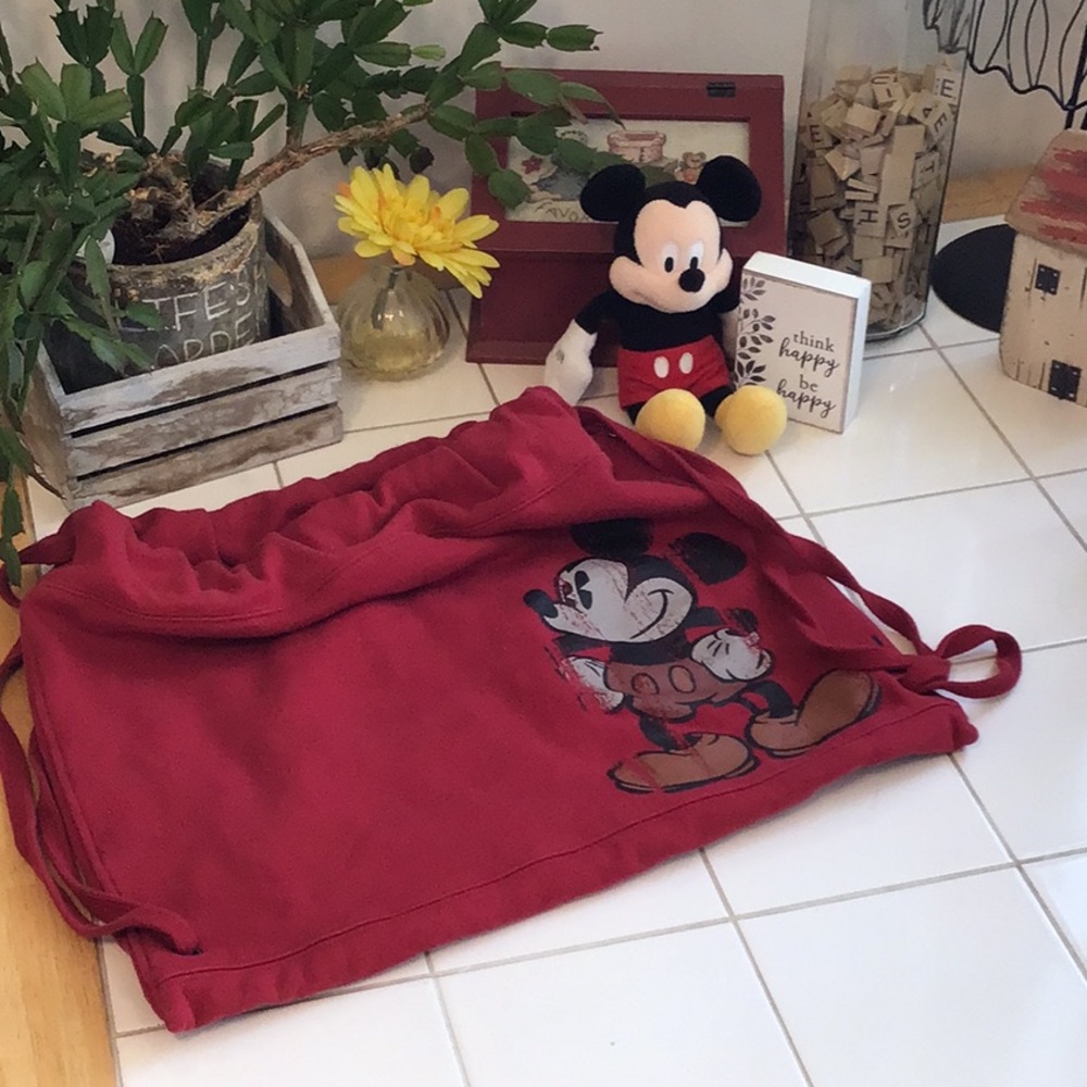 ‘Disney’ Distressed Mickey Drawstring Backpack (#… - image 1
